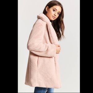 Forever 21 soft pink faux fur fall jacket